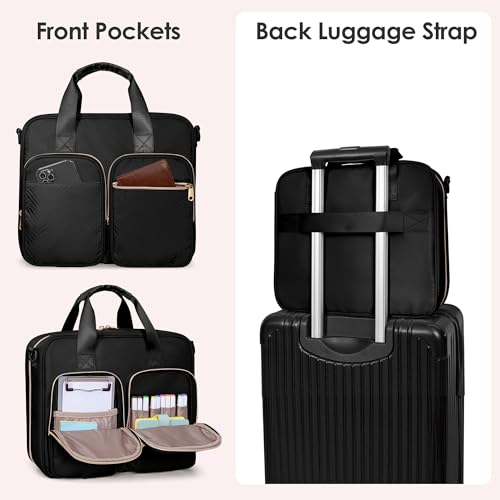 Prokva 3 Ring Zipper Binder, 2 Inch Ring Binder Organizer Bag with Shoulder Strap Fits 13 Inch Laptop and 500 Sheets, Black (Empty Bag Only) - Image 5