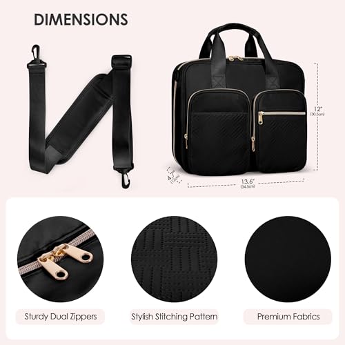 Prokva 3 Ring Zipper Binder, 2 Inch Ring Binder Organizer Bag with Shoulder Strap Fits 13 Inch Laptop and 500 Sheets, Black (Empty Bag Only) - Image 4