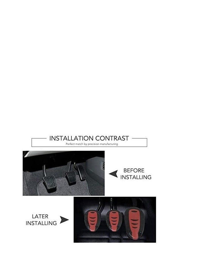 Car Pedal Cover Set Of 3 Pieces Red Black High Quality Material CS-075 - Image 2