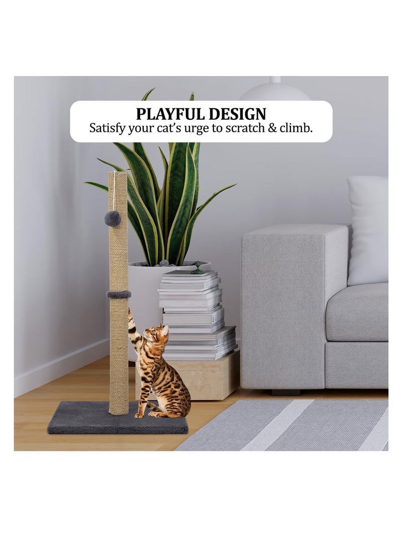 NNC PETS Cat tree with Scratching post, Hanging ball, and Stable base, 75 cm Cat climbing frame, Indoor cat activity center with Scratch-resistant, Easy to assemble and Ideal for kittens and cats, (Grey) - Image 4