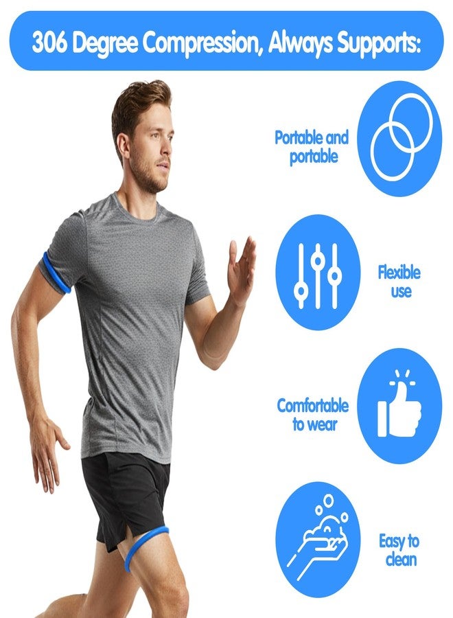 Hpmjz Patella Band 8 Pcs Silicone Knee Band Patellar Tendon Support Strap Flexible Knee Straps Patella Knees Strap Sport Brace for Men Women Hiking Soccer Basketball Running Tennis Volleyball Squats - Image 4