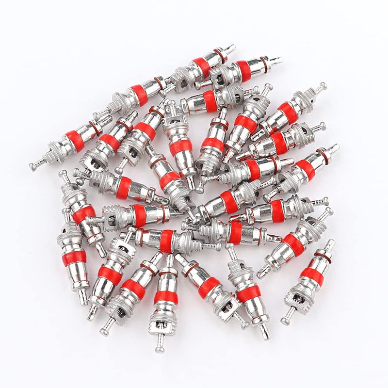 30PCS Car Tire Valve Stem CoresUniversal Tire Valve Tools for Cars Trucks SUVs Motorcycle HVACNickel Plated Valve Core for Replacing Damaged Car Accessories