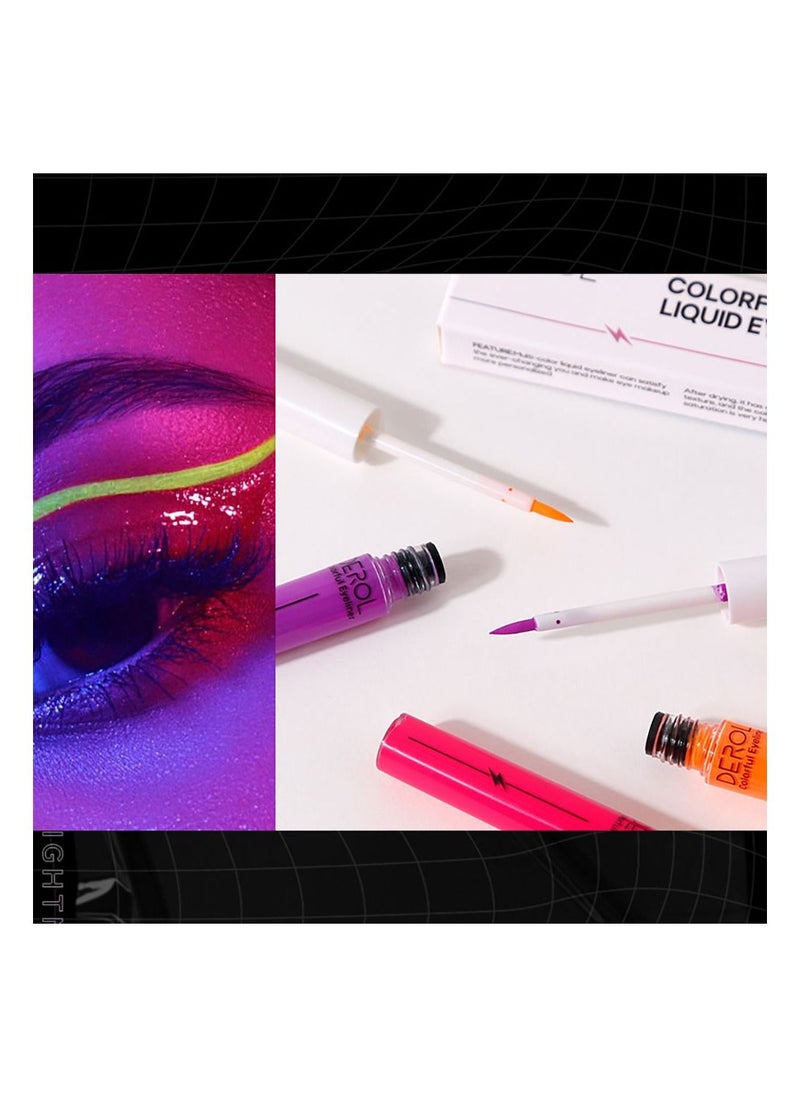 DEROL - Liquid Eyeliner Long Lasting Waterproof Professional Neon Makeup Colorful Eyeliners Set Sweat Smudge Proof Women Tool Kit,Soft,Smooth,Natural,Hyper Easy Suitable For Clubs, Stages, Parties - Image 1