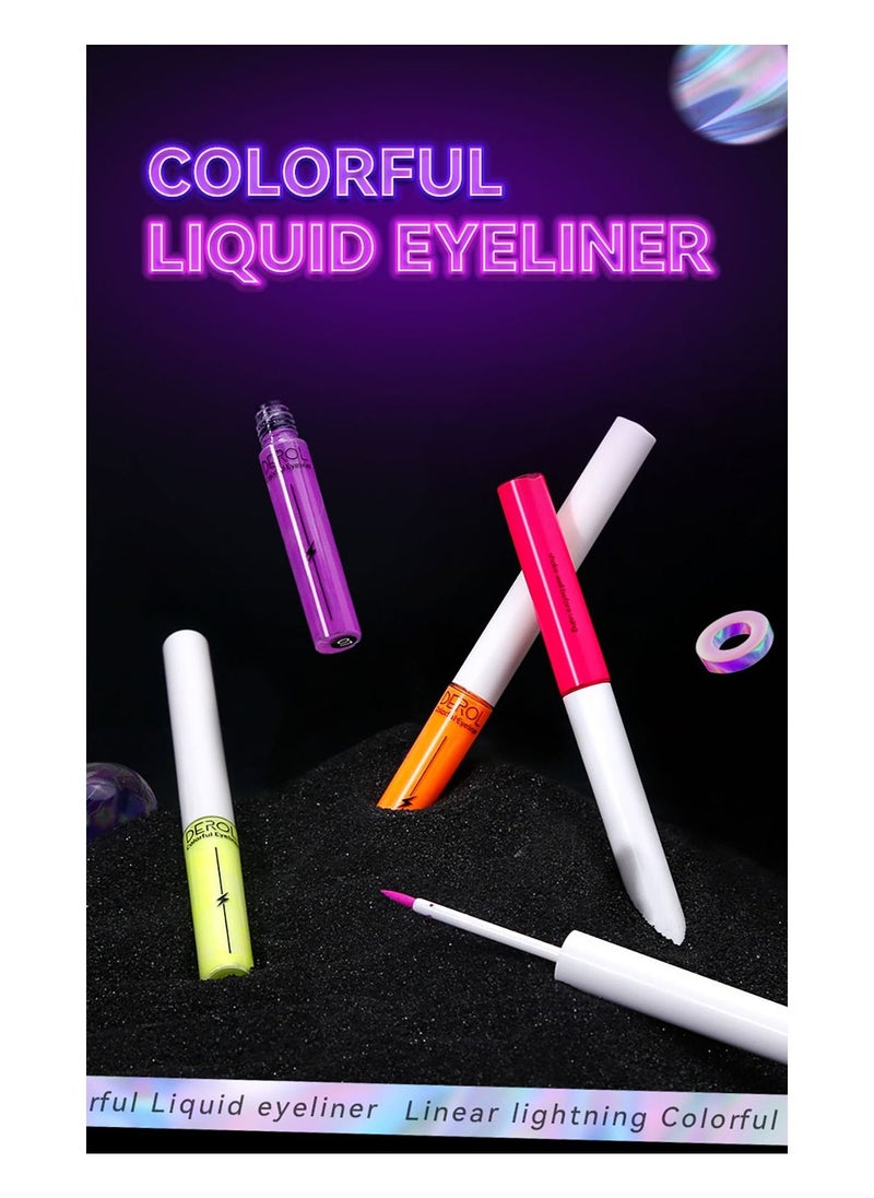 DEROL - Liquid Eyeliner Long Lasting Waterproof Professional Neon Makeup Colorful Eyeliners Set Sweat Smudge Proof Women Tool Kit,Soft,Smooth,Natural,Hyper Easy Suitable For Clubs, Stages, Parties - Image 1