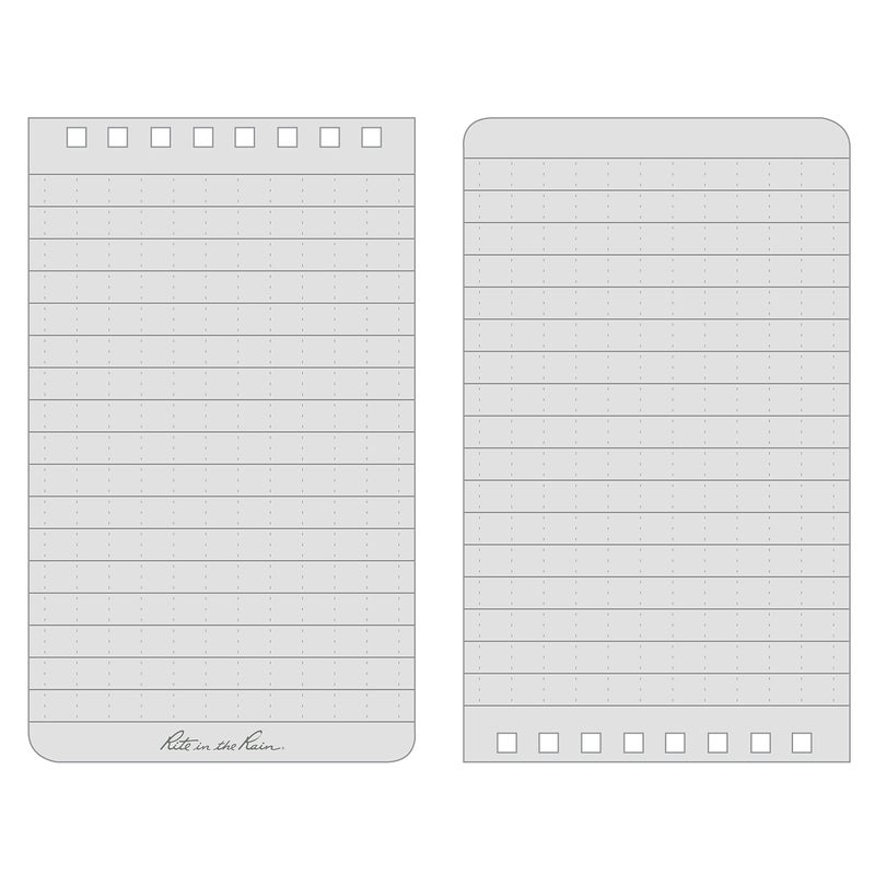 Rite in the Rain All-Weather Top-Spiral Notebook, 3" x 5", Gray Cover, Universal Pattern, 3 Pack (No. 835-3), Grey - Image 3