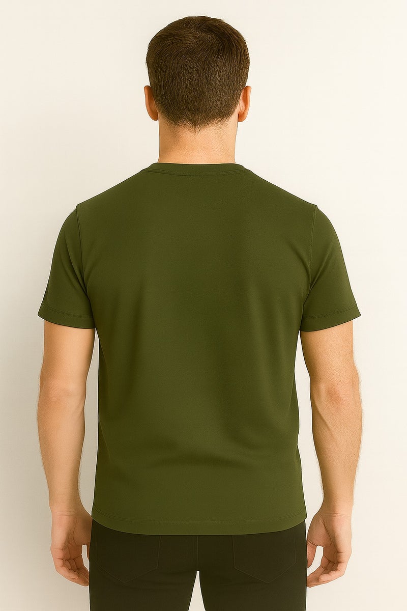 Bambelle Khaki Green T-Shirt - Premium cotton-polyester blend – combines softness with strength - Image 2