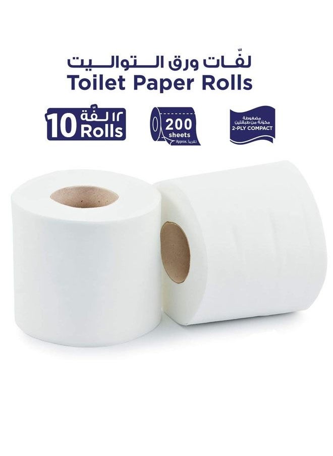 soft n hygienic Soft & Strong Toilet Tissue Rolls 200 Sheets White Pack of 10 Rolls  - Image 2