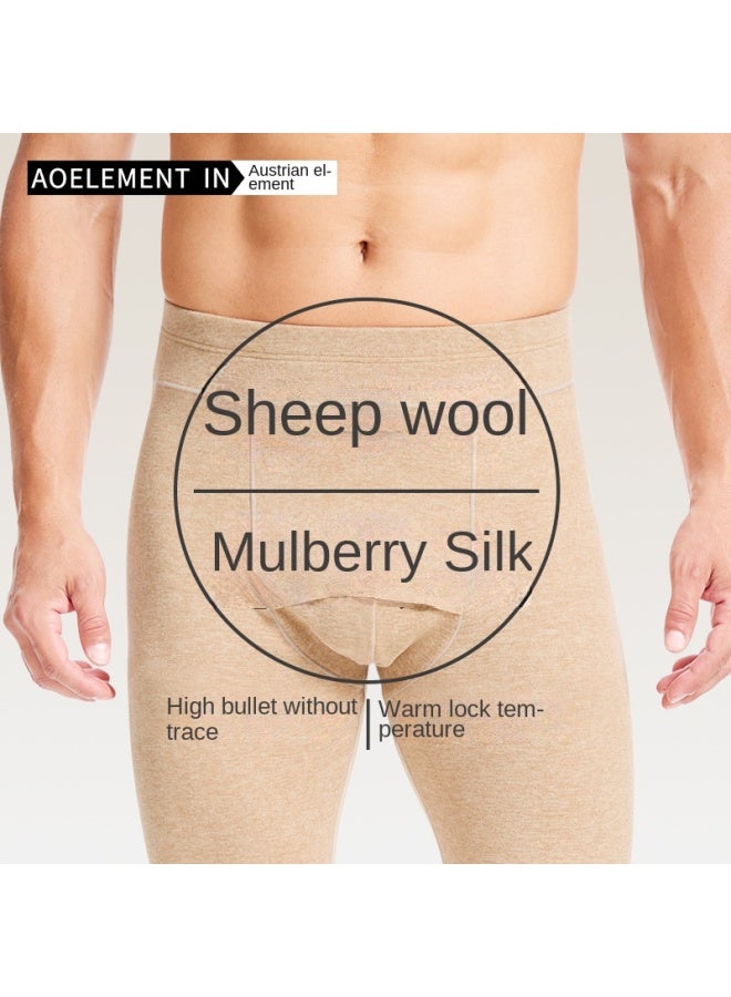 Austrian Element Men's Thermal Pants Double-sided Brushed Fleece Thickened Autumn Pants No Need For Underwear Antibacterial Base Layer Cotton Thermal Pants - Image 2