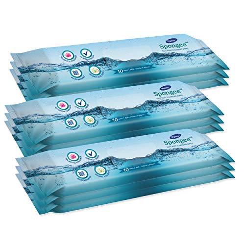 Dignity Spongee Soft Body Cleansing Wet Wipes for Adult, 240x300 mm (Pack of 9) 90 Wipes - Image 1