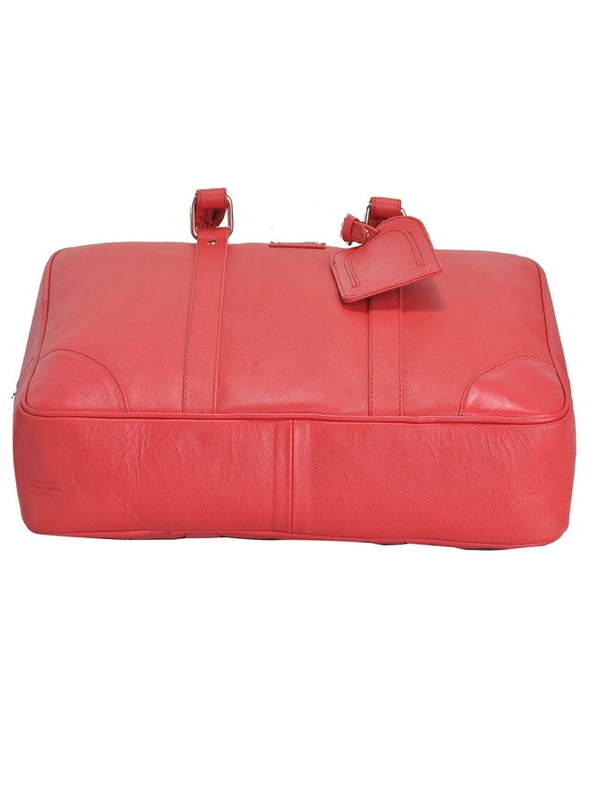 MANDAVA Safiano Leather Red Unisex Laptop Bag - Image 5