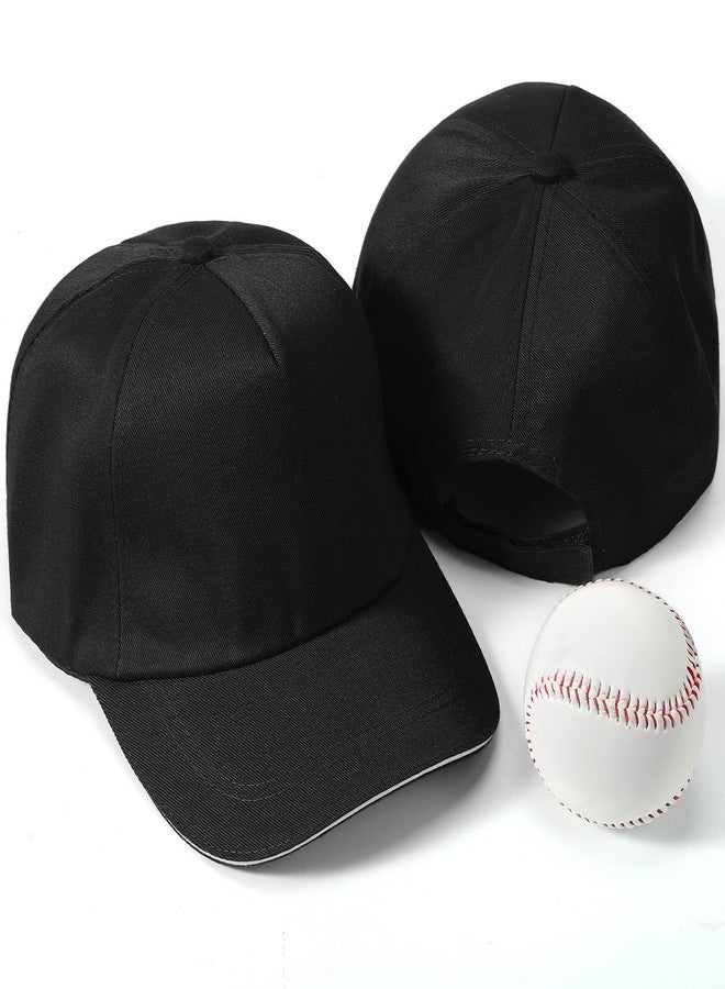 Shyyween Kids Baseball Caps Youth Adjustable Plain Baseball Hats Cotton Blank Hats Bulk for Girls Boys Sport Team(Black,12) - Image 5