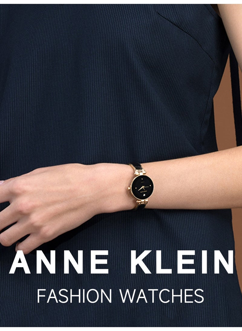 آن كلاين ساعة أسورة نسائية بشاشة مرصعة بألماس حقيقي - Image 2