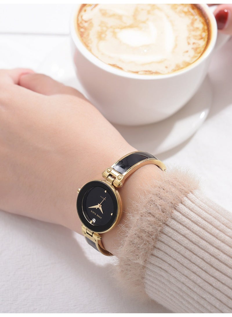 آن كلاين ساعة أسورة نسائية بشاشة مرصعة بألماس حقيقي - Image 5