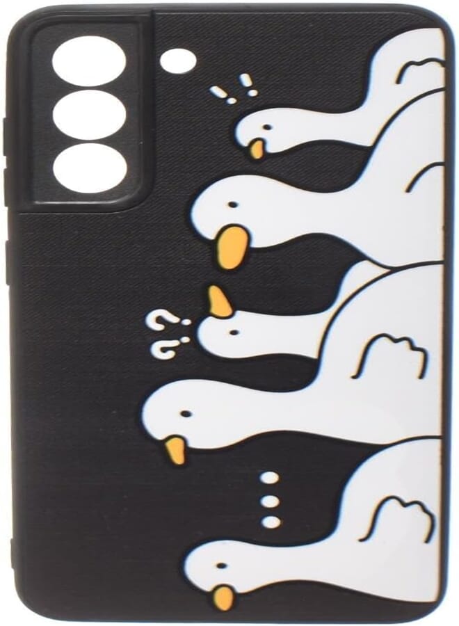 Boter. Plastic 3D Shockproof Back Case Designed With Raised Edge To Protect Camera lens Cute Ducks Printed Suitable For Samsung Galaxy A21 FE - Multi Color