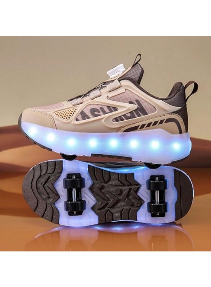 Axpeih Roller Skates Shoes 4 Wheels for Kids, New Upgraded Roller Shoes with 16 Flashing Modes, LED Light Up Flashing Sneakers for Boys and Girls, Beginner-Friendly, More Balanced - Image 2