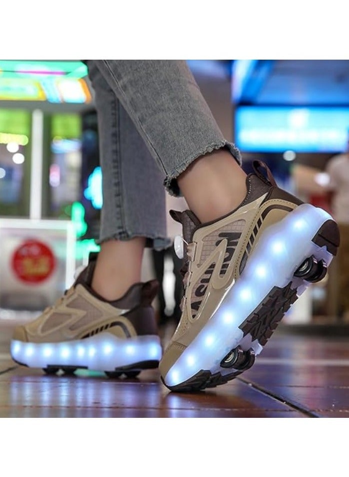 Axpeih Roller Skates Shoes 4 Wheels for Kids, New Upgraded Roller Shoes with 16 Flashing Modes, LED Light Up Flashing Sneakers for Boys and Girls, Beginner-Friendly, More Balanced - Image 3