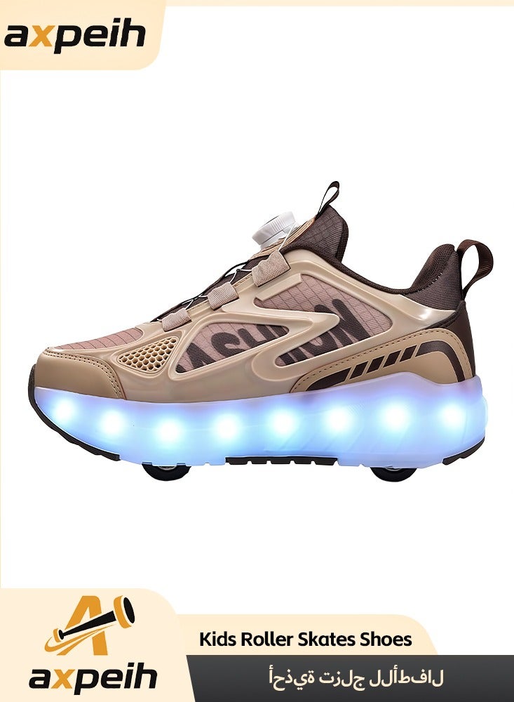 Axpeih Roller Skates Shoes 4 Wheels for Kids, New Upgraded Roller Shoes with 16 Flashing Modes, LED Light Up Flashing Sneakers for Boys and Girls, Beginner-Friendly, More Balanced - Image 1