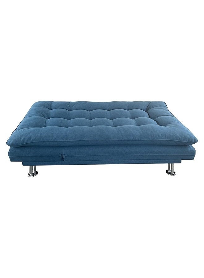 Al Zakharef Furniture Sofa Cum Bed 3 Seater Fabric Sleeper Sofa, Modern Convertible Sofa Bed for Living Room & Guests, Blue, W110 x L180 x H75 cm - Image 3
