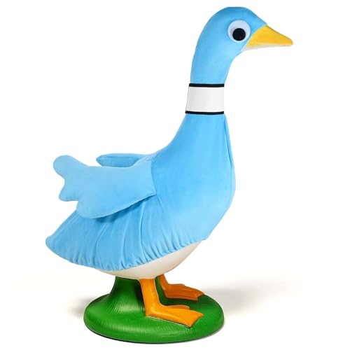 JcHrmers Back to School Porch Goose Outifts Blue Pigeon Goose Clothes for 23 Inch Cement Plastic Goose Statue for Graduation World Book Day for Library School Classroom Outdoor Lawn Decor - Image 1
