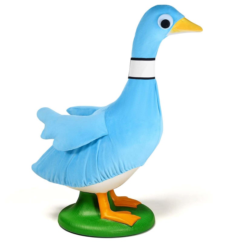 JcHrmers Back to School Porch Goose Outifts Blue Pigeon Goose Clothes for 23 Inch Cement Plastic Goose Statue for Graduation World Book Day for Library School Classroom Outdoor Lawn Decor - Image 2