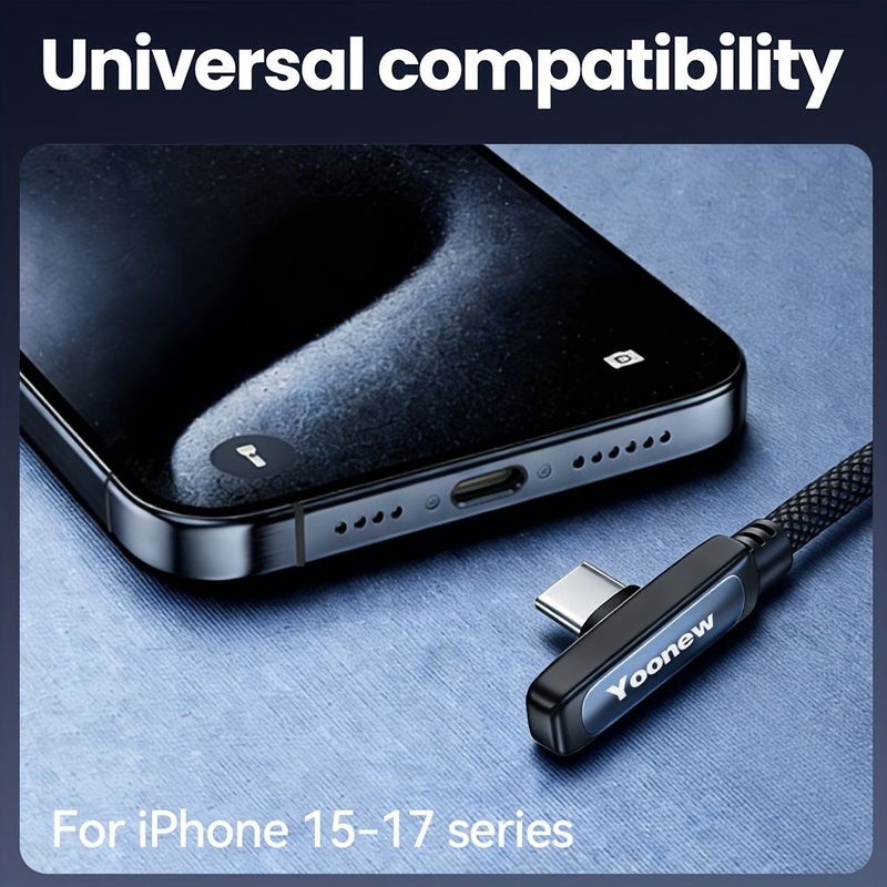 100W Fast Charging Type C to Type C Braided Cable 2m 6.56FT Data Sync Cord - Image 3