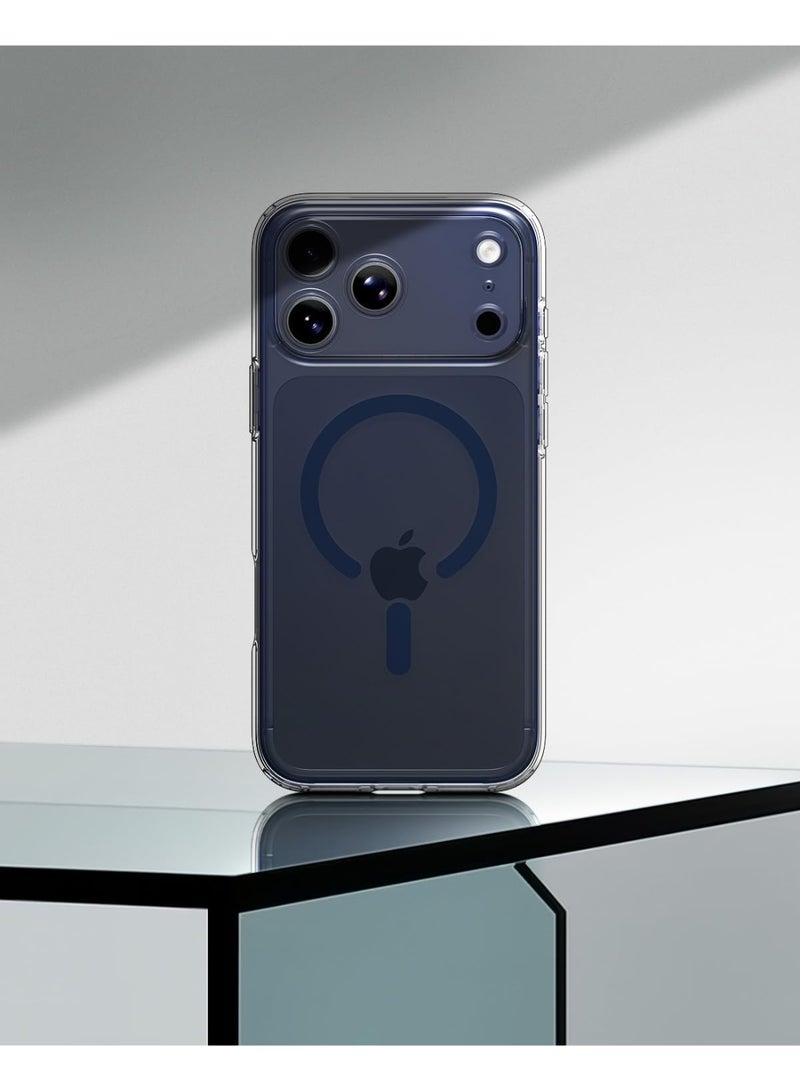 Spigen غطاء هاتف آيفون 17 برو Ultra Hybrid MagFit مع MagSafe (2025) - أزرق داكن شفاف - Image 3