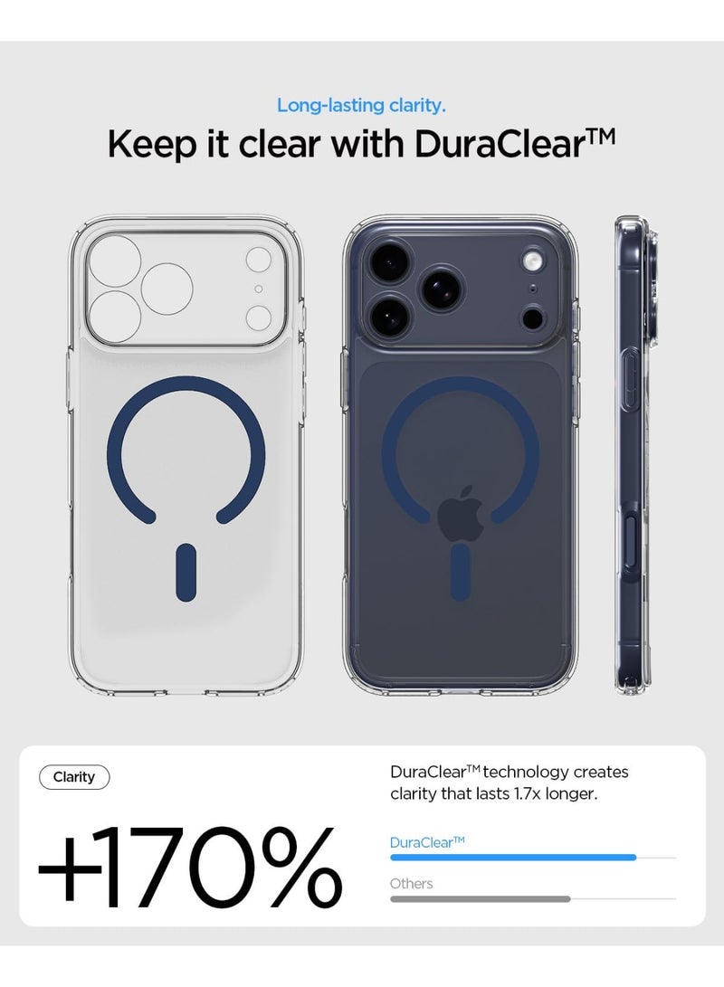 Spigen غطاء هاتف آيفون 17 برو Ultra Hybrid MagFit مع MagSafe (2025) - أزرق داكن شفاف - Image 4