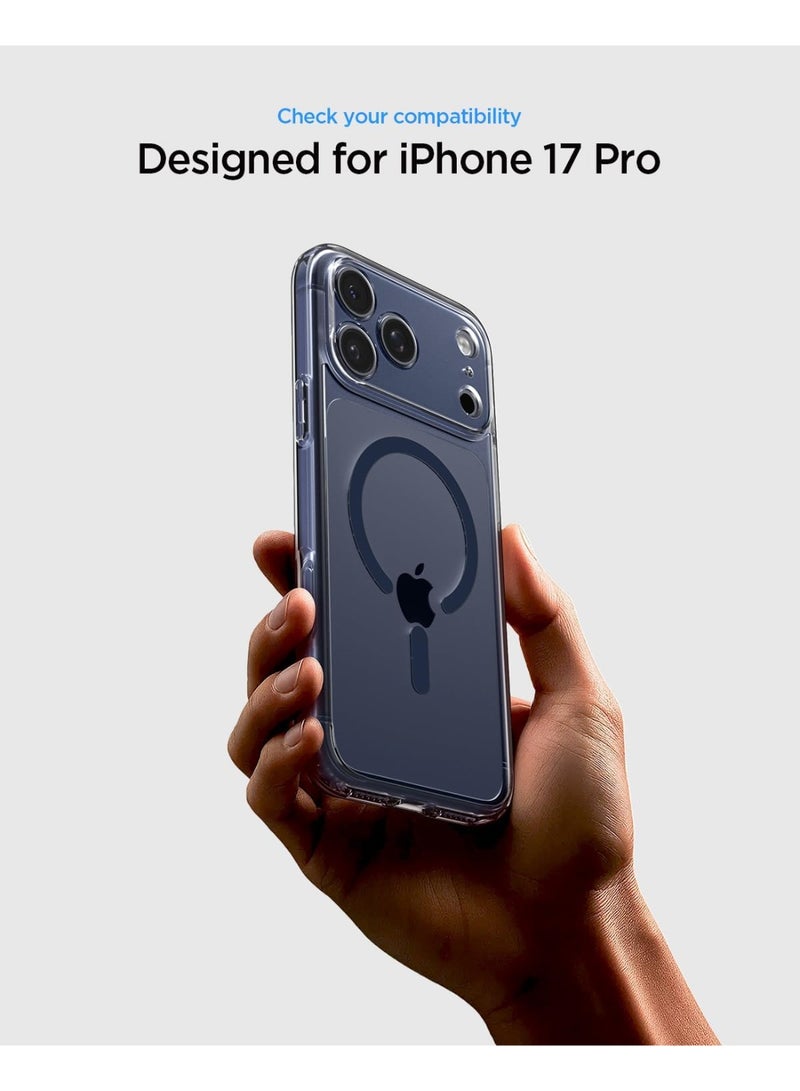 Spigen غطاء هاتف آيفون 17 برو Ultra Hybrid MagFit مع MagSafe (2025) - أزرق داكن شفاف - Image 2