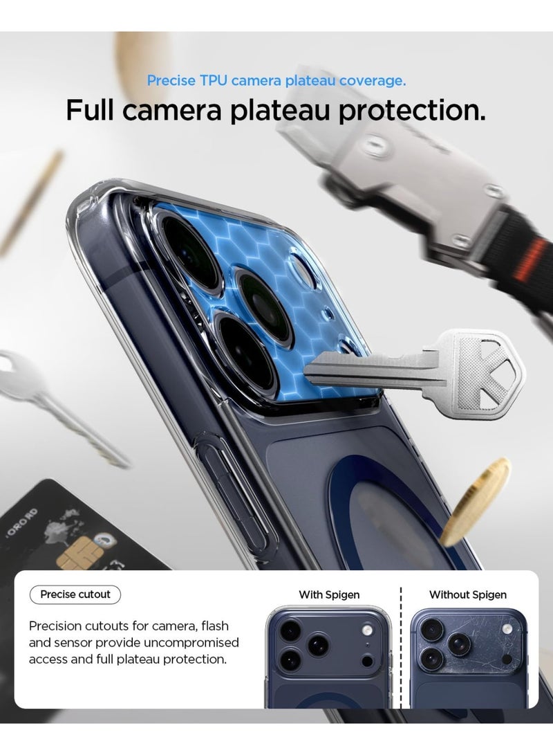 Spigen غطاء هاتف آيفون 17 برو Ultra Hybrid MagFit مع MagSafe (2025) - أزرق داكن شفاف - Image 5