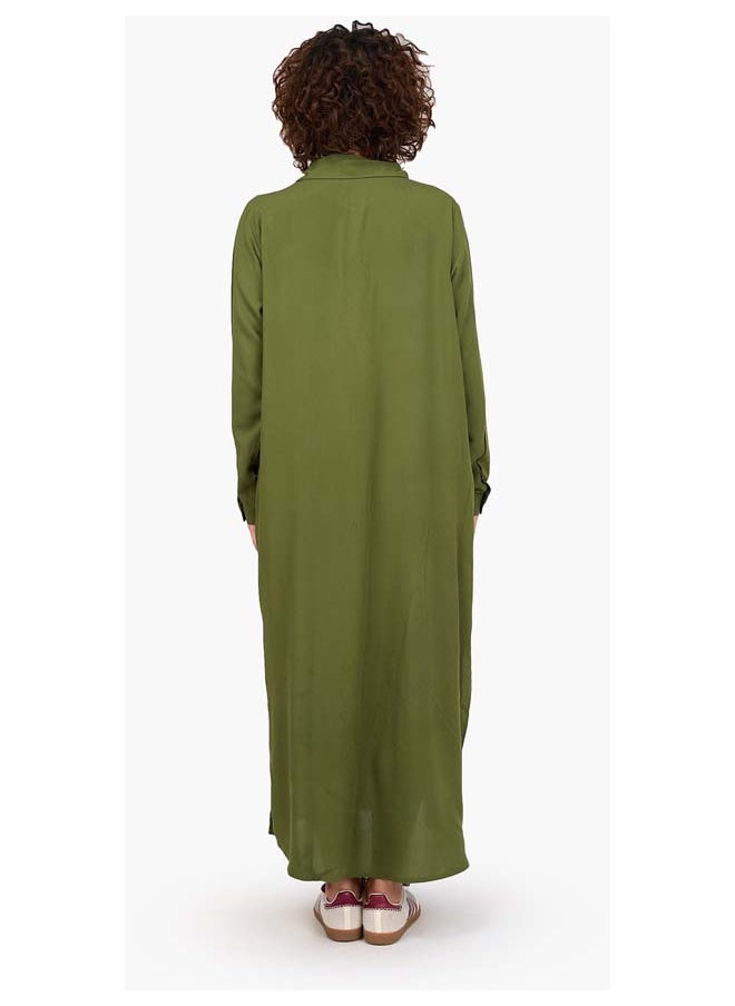 Clue V-Collared Neck Shirt Dress  - Image 3