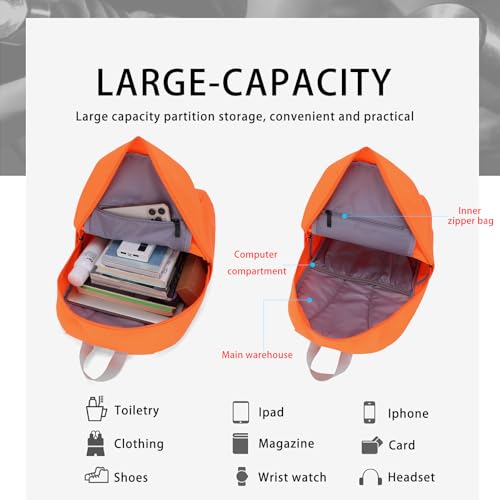HEAD Waterproof Gym Backpack for Women, Compact Sport Backpack for College/Hiking/Fitness/Outdoor/Daily, (Orange) - Image 5