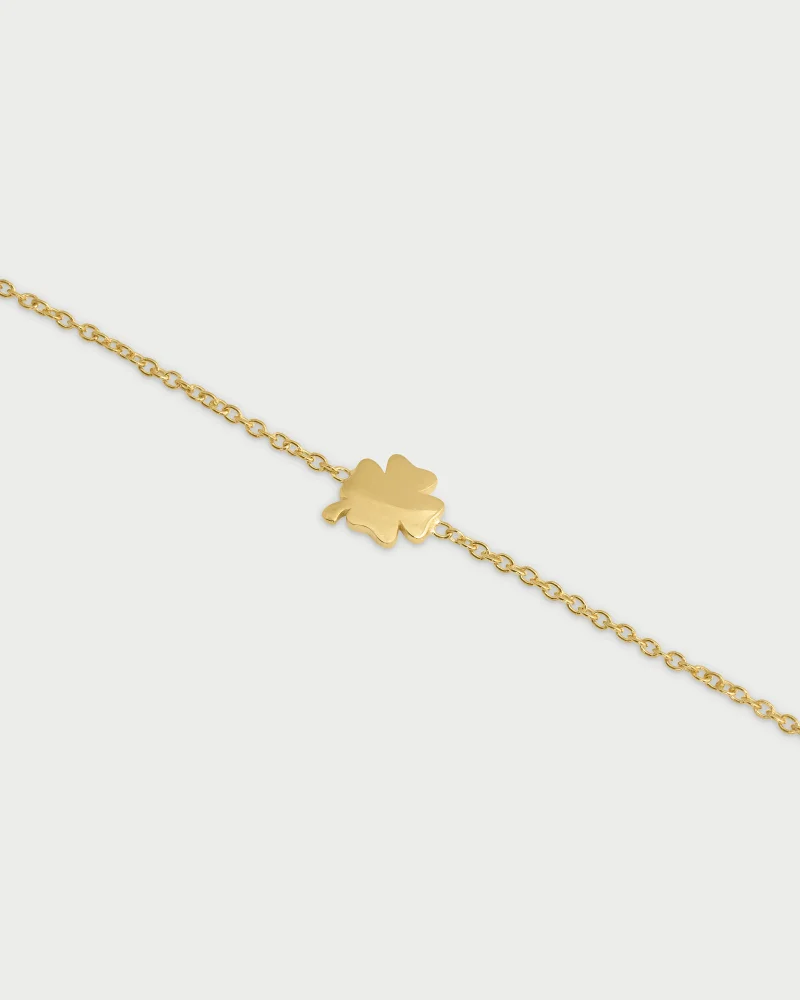 Rue Des Mill Bracelet rounded central subject - clover - yellow gold