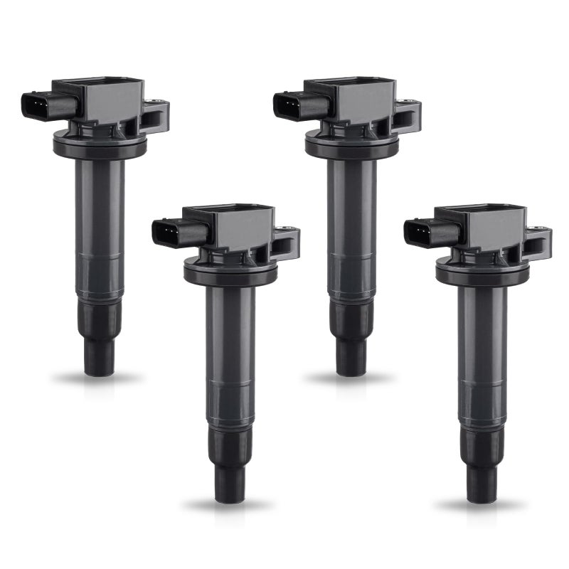 مجموعة ENA من 4 حزم لفائف الإشعال 13L 15L L4 متوافقة مع تويوتا سكون 2000-2019 بريوس 2000 2001 2002 2003 2004 2005 إيكو ياريس 2004 2005 2006 xA xB لفائف لـ UF316 9091902240 C1304 GN10312