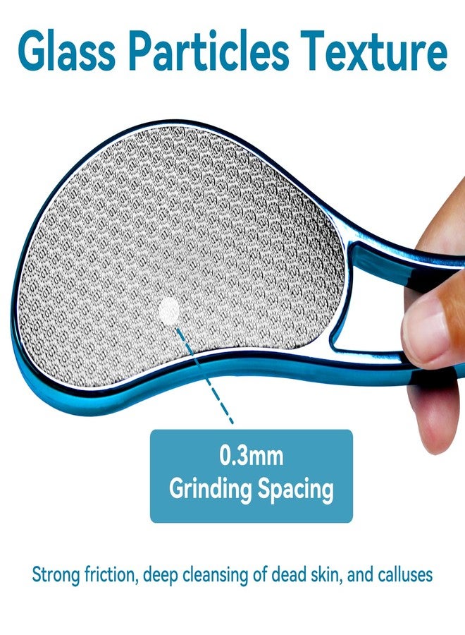 RDUNF Glass Foot File, Crystal Glass Callus Remover Foot Scrubber and Heel Scraper for Men, Women, Dead Skin Removal Pedicure Tool, Blue - Image 3
