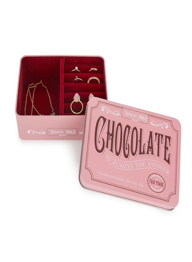 Balvi Pink Chocolate Box Simulates a Chocolate Tablet/Velvet Tin - Image 1