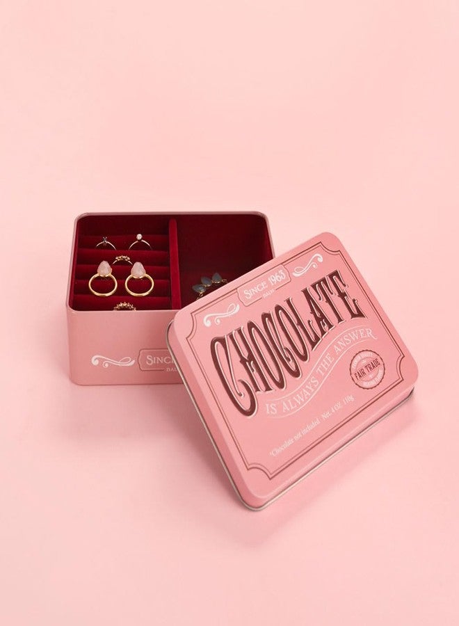 Balvi Pink Chocolate Box Simulates a Chocolate Tablet/Velvet Tin - Image 3
