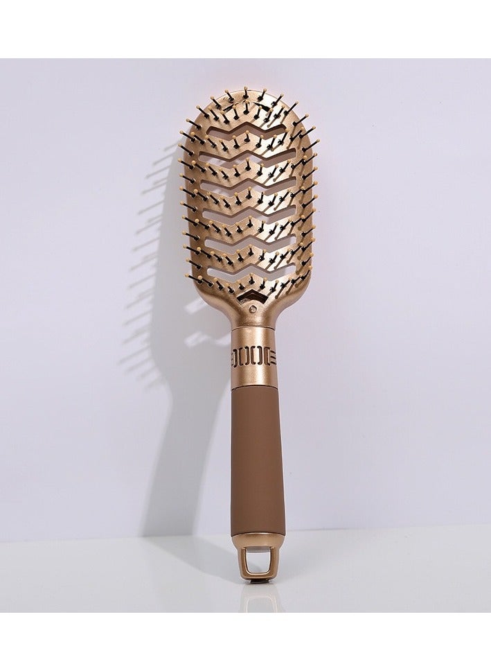 JoyousSto Holllow Out Hair Brush Scalp Massage Comb Ease Hair Brush for Wet Dry Long Thick Curly Hair gold - Image 3