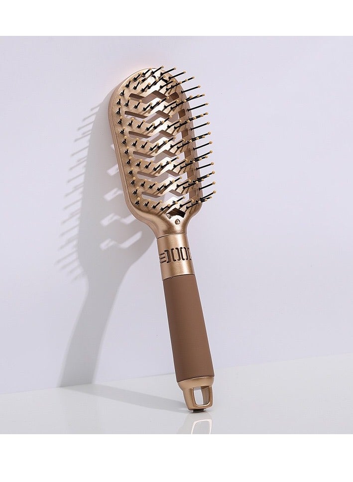JoyousSto Holllow Out Hair Brush Scalp Massage Comb Ease Hair Brush for Wet Dry Long Thick Curly Hair gold - Image 2