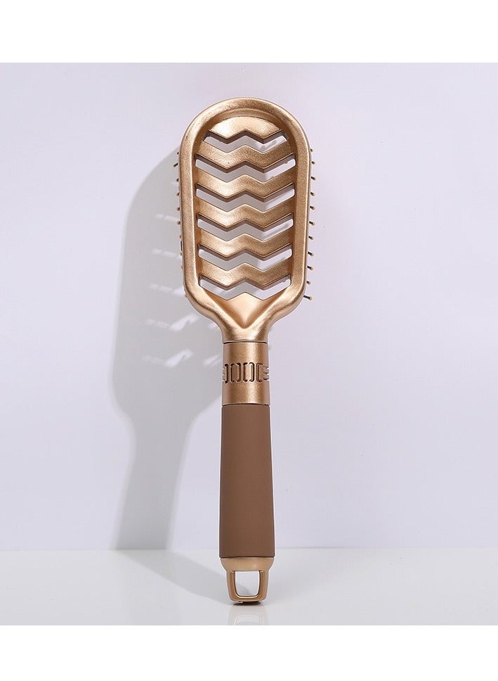 JoyousSto Holllow Out Hair Brush Scalp Massage Comb Ease Hair Brush for Wet Dry Long Thick Curly Hair gold - Image 4