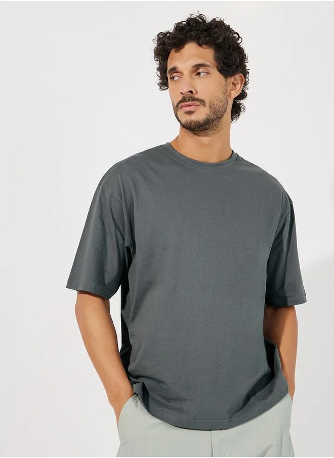 Styli Oversize Back Printed Slogan T-Shirt