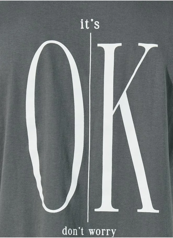 Styli Oversize Back Printed Slogan T-Shirt
