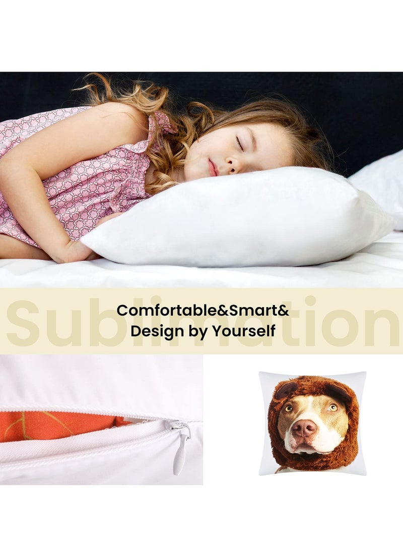 Zikra 6 Pieces Sublimation Blanks Pillow Cases White Cushion Covers with Heat Press DIY Heat Transfer Polyester Peach Skin Cushion Cover with Concealed Zipper - Image 3