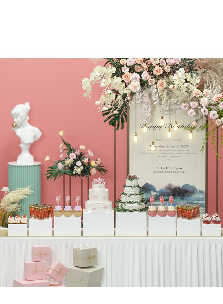 Set of 6 Buffet Risers, Food Display Risers for Party, White Dessert Stands, Cube Display Boxes for Party, Wedding - Image 5