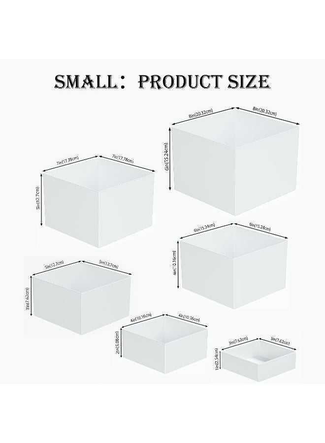 Set of 6 Buffet Risers, Food Display Risers for Party, White Dessert Stands, Cube Display Boxes for Party, Wedding - Image 3