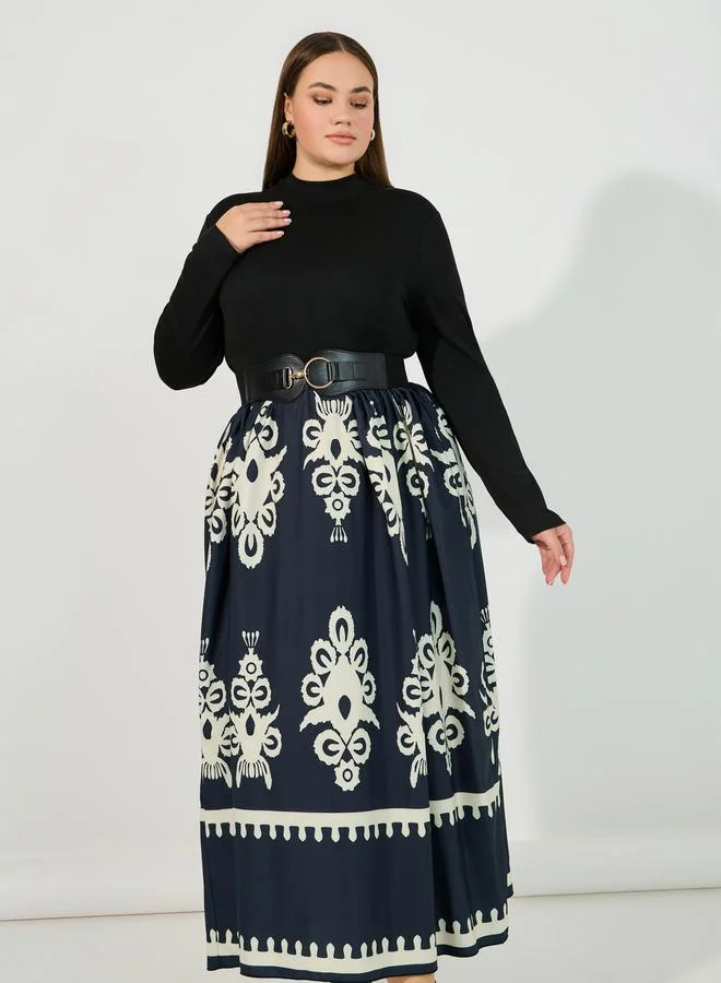 Styli Printed Maxi Dress