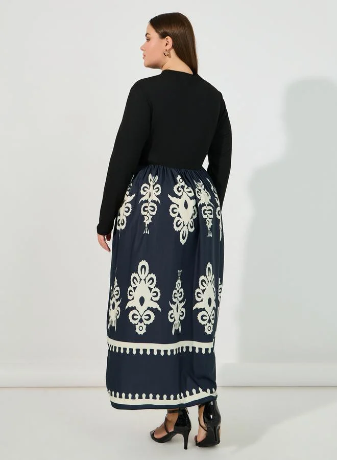 Styli Printed Maxi Dress