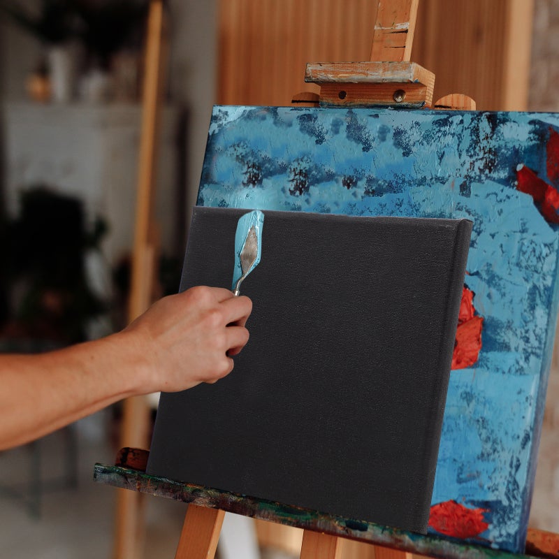 2Pcs Black Painting Canvas Professional Artist Stretched Canvas Oil Painting Frames - Image 3