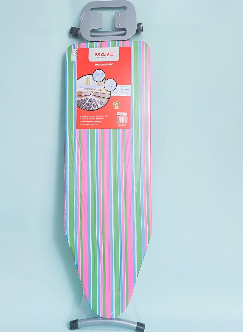 MARC Ironing Board| Iron Table with Adjustable Height Mechanism| Heat Resistant Cotton Cover| 38 x 122 Ironing Board Ironing Table Heat Resistant