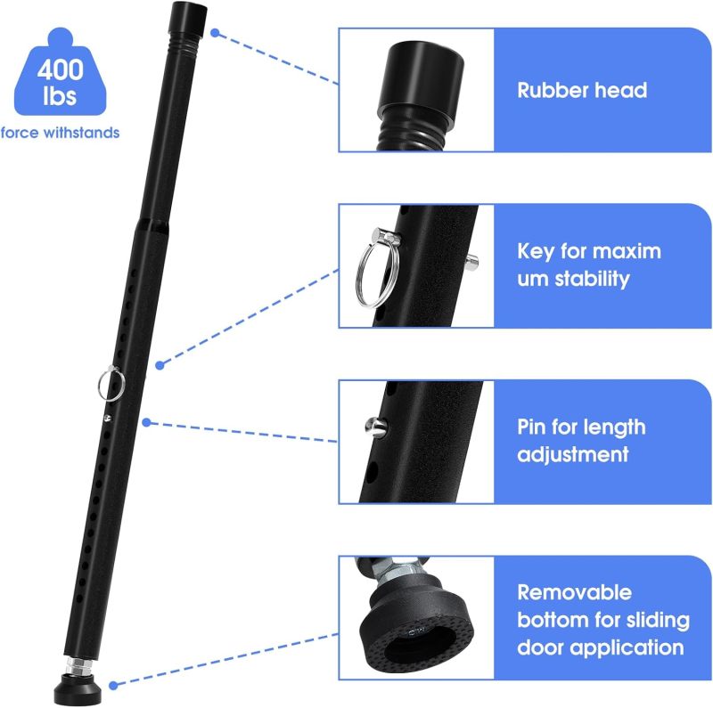 Sliding Door Security Bar 16-51 Inch Adjustable Childproof Window Lock - Patio Door Security Bar for Home Safety - Image 5