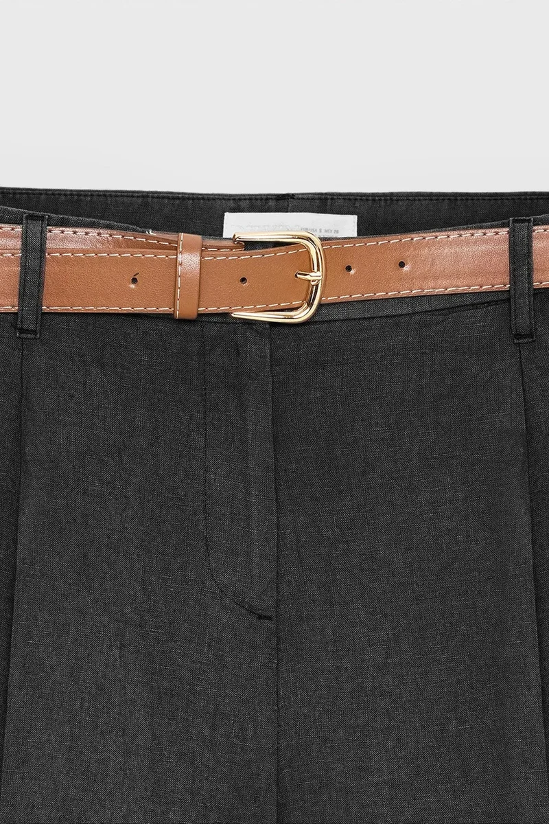 Dilvin Black DILVIN Linen Shorts for Women | Best Price UAE